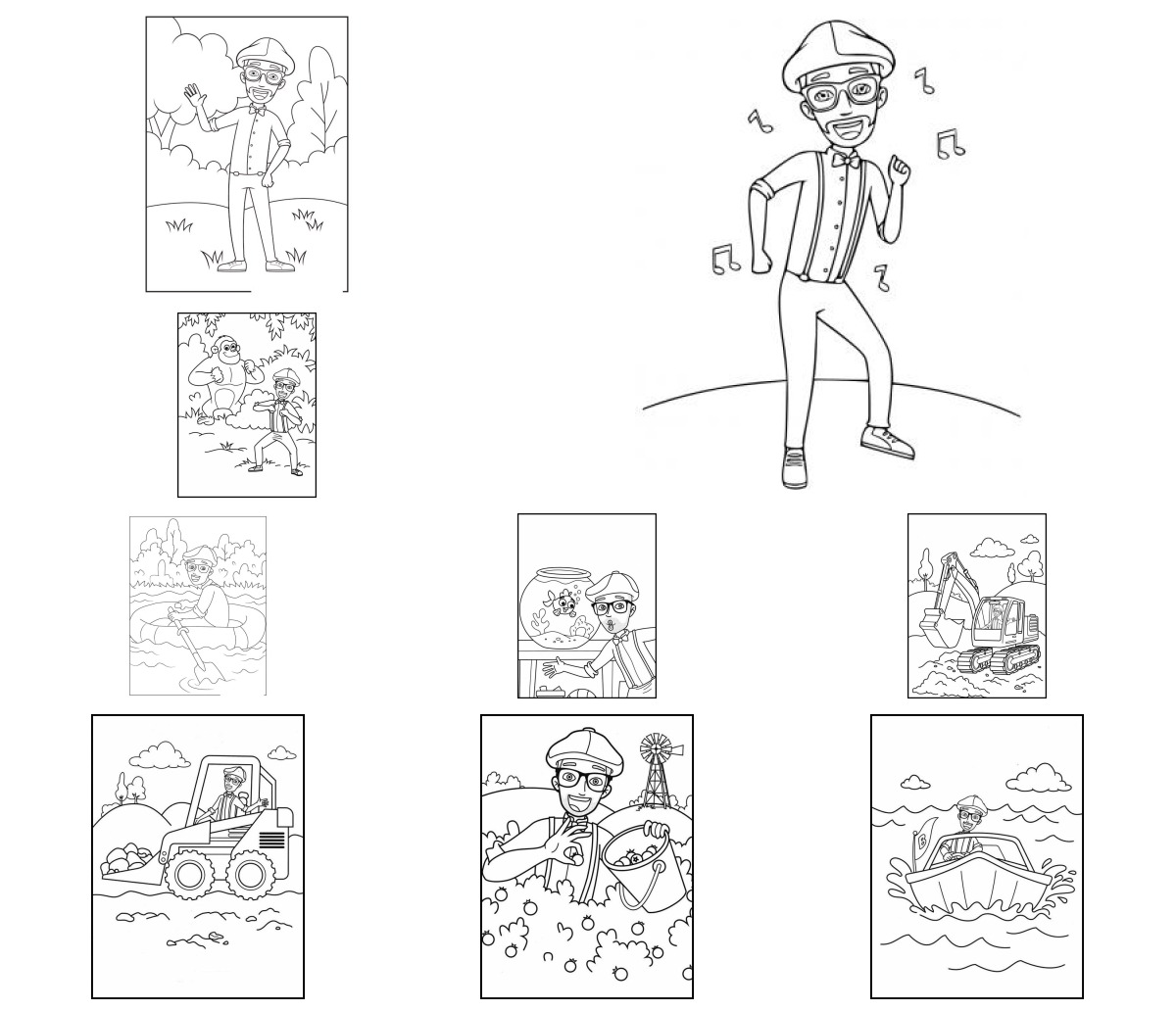 40 desenhos de Blippi — Para colorir e imprimir