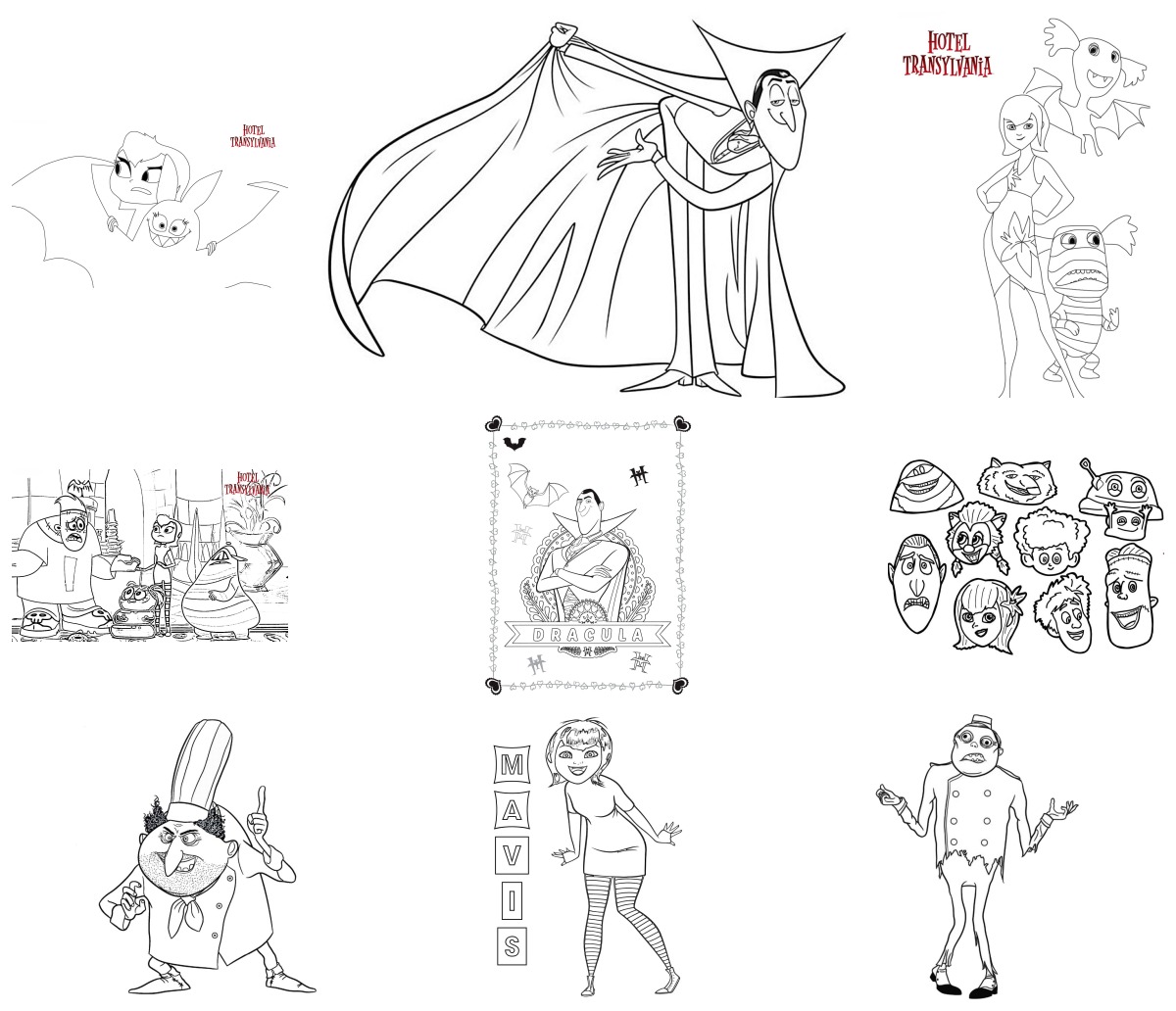 40 desenhos de Hotel Transilvânia — Para colorir e imprimir 40 desenhos de Hotel Transilvânia — Para colorir e imprimir