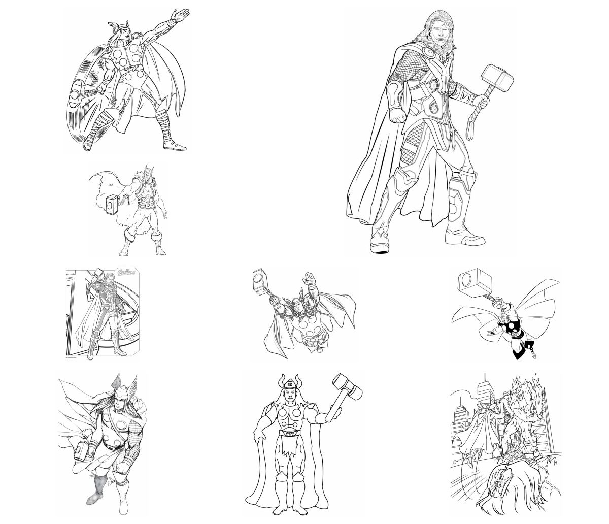 40 desenhos de Thor — Para colorir e imprimir 40 desenhos de Thor — Para colorir e imprimir
