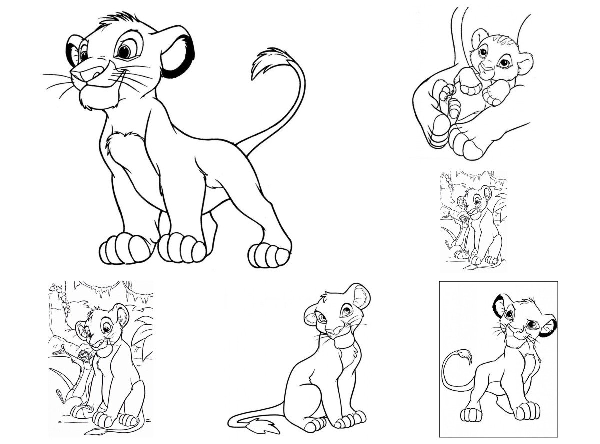 12 desenhos de Simba — Para colorir e imprimir 12 desenhos de Simba — Para colorir e imprimir