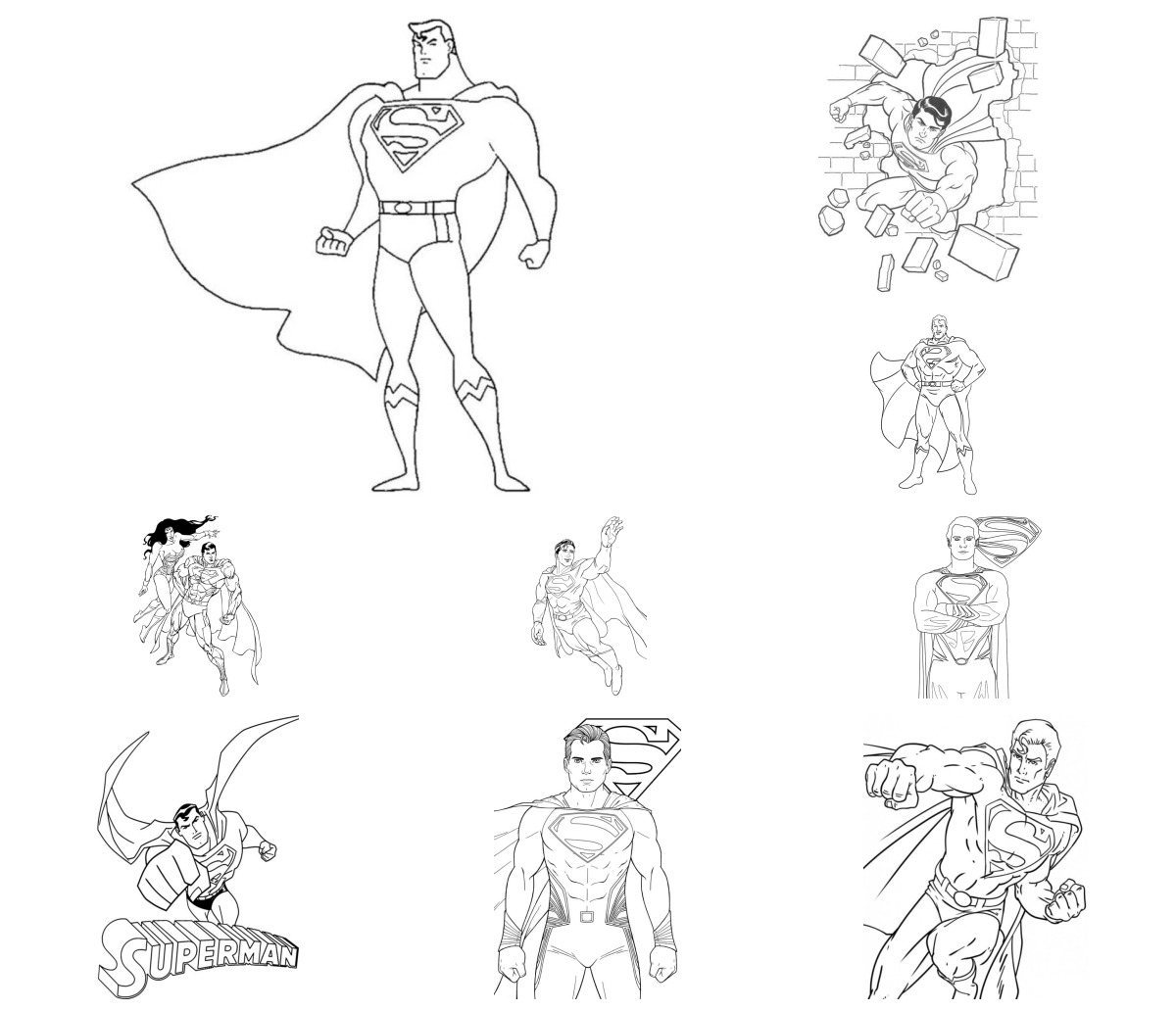 11 desenhos de Superman (Super-Homem) — Para colorir e imprimir 11 desenhos de Superman (Super-Homem) — Para colorir e imprimir